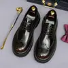 Nuevos zapatos Derby brogue para hombre, zapatos de cuero con suela gruesa, que aumentan la altura, cuero genuino, cuero pulido, zapatos de negocios casuales para hombre