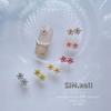 Hyun Ya Feng nail art cor destaque Pérola Flor tridimensional de metal pequenas flores cor de ouro real DIY decorações atacado