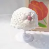 Gorro de Bebé Corazón Pequeño Primavera y Verano Estilo Coreano Gorro de Flores Tejido Gorro Hecho a Mano Primavera y Otoño Gorro para Cabeza de Meses Pequeños