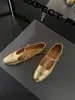 Zapatos de Mujer de Estilo Nuevo de Lujo Ligero Primavera Estilo Coreano de Caña Baja Piel de Vaca Punta Redonda Tacón Bajo Correa en T Hebilla Zapatos Mary Jane