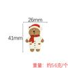 Urso de Natal pintado dos desenhos animados acessórios de resina diy decoração de Natal creme cola geladeira adesivos feitos à mão materiais decorativos