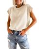 2024 Amazon Comercio Exterior Transfronterizo Verano para Mujer Top de Manga Cubierta Suéter de Punto Holgado Casual de Cuello Redondo para Mujer