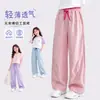Calças Finas de Verão para Meninas 2026 Novo Estilo Calças Anti-Mosquito Infantis Roupa de Verão Calças Cargo para Meninas Calças Casuais Largas