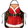 Tecido Decorativo de Natal Cor Impressa Avental Decorativo de Gola Alta Avental com Cadarço Avental Impermeável e à Prova de Óleo Atacado Transfronteiriço