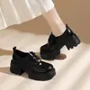 Mocasines de plataforma de estilo británico para aumentar la altura 2026 nueva primavera con cordones suela blanda versátiles zapatos pequeños de piel