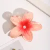 Grampo de Cabelo Flor Bauhinia Simulada e Flor de Ovo Pérola Grampo Tubarão Clipe de Cabeça Médio Coreano Clipe de Rabo de Cavalo Grampo de Disco