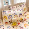 Funda de almohada individual con borde de pompón de dibujos animados de terciopelo de leche para niños, estudiantes, dormitorio, funda individual de franela para almohada de invierno