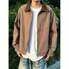 Chaqueta retro de Detroit de moda para hombre, chaqueta de trabajo con solapa patchwork estilo americano de otoño, abrigo corto casual de alta gama