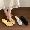 Chanclas de Cuña Francesas para Mujer Verano Exterior 2025 Nuevo Estilo Hermosas Sandalias de Tira Fina