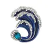 Broche Retro Forma de Ola Esmalte Imitación Tema Océano Pin Solapa Traje Abrigo Nuevo Estilo Chino Accesorios Ropa Venta al por Mayor