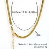 Collar Transfronterizo de Acero Inoxidable Chapado en Oro Real de 18K Cadena Hueso de Serpiente Cadena de Clavícula de Moda Cadena Lisa Versátil para Mujer de Acero de Titanio