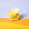 Caixa Pequena para Batatas Fritas de Grau Alimentício, Cartão Branco Espessado, à Prova de Óleo e Vazamentos, Descartável, Caixa de Embalagem Não Dobrável para Lanches