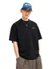 Camiseta Masculina Nanxia Tendência Retrô Americana de Manga Curta, Estilo Primavera e Verão, Caimento Solto, Simples com Gola Redonda, Top Casual