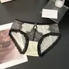 Bragas Dulces de Encaje de Lujo Ligero Estilo Francés, Entrepierna de Algodón Puro Transpirable, Braguitas Finas de Cintura Media para Mujer