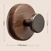 Gancho de ventosa con veta de madera de nogal vintage, gancho adhesivo de alta gama para baño, inodoro y detrás de la puerta de entrada para colgar ropa