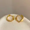 Pinzas para Orejas de Textura Mate con Forma Irregular de Rombos, Pendientes Metálicos de Estilo Cool Únicos, Accesorios para Orejas de Moda y Elegantes, Simples y Versátiles
