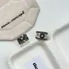 Anillo de cruz geométrico de doble capa vintage desgastado S925 de plata esterlina con microincrustaciones de circonita para mujer, ajustable, nicho, de alta gama, moderno