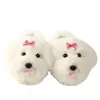Pantuflas de algodón para niños de dibujos animados para niñas, nuevo otoño e invierno 2026, cálidas para interiores en casa, pantuflas de felpa de perro familiar