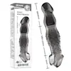 Condón Agradable de Diente de Lobo Escamoso para Hombres, Condón de Cristal Vibratorio Extendido Usable, Restricción de Bloqueo de Semen, Juguete Sexual