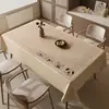 Mantel Estilo Madera Natural, Impermeable y a Prueba de Aceite, Mantel sin Lavado, Mantel para Mesa de Café Rectangular, Atmósfera de Lujo Ligero de Gama Alta