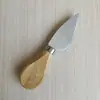 Faca de Queijo de Aço Inoxidável Espátula de Manteiga Raspador de Pizza Espalhador de Cream Cheese Faca e Garfo de Bolo Cabo de Madeira Talheres
