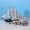 Barco pirata velero modelo de barco de madera pequeño barco de madera decoración barco de pesca decoración de escritorio para el hogar