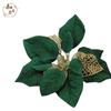 Simulación de decoraciones navideñas americanas, doble flor navideña, accesorios de decoración para árboles de Navidad, flor hueca, decoración de flores de tela brillante