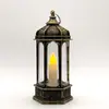 Festival de Mediados de Otoño Pequeño Regalo Linterna de Viento Hexagonal Decoración con Vela Electrónica Decoración de Ventana Linterna de Viento LED Retro Luz de Vela