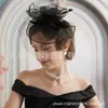 Faixa de Cabeça com Penas Amazon Headwear Acessórios de Noiva Europeus e Americanos Baile de Formatura Headwear de Renda Retrô Véu Cartola Acessórios de Cabelo