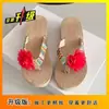 Novas Chinelas Florais de Estilo Étnico 2025 para Férias na Praia, Sandálias de Praia da Moda, Calçados para Uso Externo, Salto Plataforma com Solado Grosso