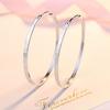 Aretes Grandes Triangulares Coche Flor Aguja de Plata 925 Cobre Blanco Chapado en Platino Aretes Aretes de Aro Grandes Aretes Exagerados Aretes