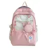 Mochila Estilo Coreano Ins para Estudiantes de Secundaria, Preparatoria, Universidad, para Mujer, Color Sólido, Gran Capacidad, Multibolsillos, Mochila Linda para Niña