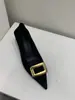 Sapatos de Salto Alto Femininos Outono e Inverno Nova Chegada Sapatos Pretos para o Trabalho Elegantes Socialite Bico Fino Salto Agulha Sapatos Vermelhos para Casamento