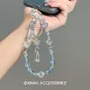 [Sonho de Borboleta Roxa] Corrente de Celular com Contas de Borboleta Roxa de Luxo Leve, Elegante de Indústria Pesada, Pingente de Bolsa Moderno e Versátil