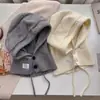 Invierno Nuevo Estilo Coreano Versátil Color Sólido Sombrero Cortavientos para Mujer Cálido Protección para los Oídos Bufanda con Capucha para el Cuello Gorro de Lana Tejido Venta al por Mayor
