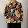 Camisa de hadas para hombre Primavera y Otoño divertida camisa estampada para hombre manga larga estilo Hong Kong suelta moda casual abrigo japonés