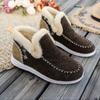 Botas de nieve nuevas para mujer, cálidas, con forro polar, suela plana, bloques de color, tubo corto, caña alta, talla grande 43.