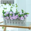 Adornos de Maceta de Flores Artificiales, Macetas de Valla, Juegos de Flores Artificiales, Decoraciones Festivas para Sala de Estar, Decoraciones de Interior, Arte Floral de Plástico