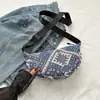 Bolso Cruzado de Lona Estilo Nuevo Tendencia Retro Estilo Perezoso para Mujer Estilo Étnico de Moda Personalizado Bolso de Hombro Tipo Dumpling Bolso para Teléfono Móvil