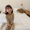 Emo Beibei Ambb Roupa íntima infantil Terno Masculino e Feminino Desenho animado Roupas para casa Estilo coreano Puxar Moldura de lã Pijama escovado