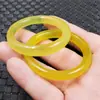 Pingente de jade por atacado pingente de anel de jade amarelo gelo pingente de anel de jade pingente para carro Pingente de Jade Anel grande em movimento