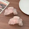 Pinza para el Cabello de Camelia Rosa con un Estilo Francés Elegante, Pasador Transparente de Flor de Rosa, Pinza de Tiburón Súper de Hada y Dulce