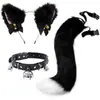 Cosplay Tiara de Orelhas de Gato Cauda de Gato Joias Feito à Mão Fofa Menina Gato Orelha de Animal Acessórios de Cabelo Conjunto de Acessórios de Cauda de Animal