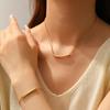Nuevo Conjunto de Joyería de Acero Inoxidable para Collar y Pulsera, Flor de Lote Europeo y Americano, Joyería para Mujer de Acero de Titanio, Gama Alta y que No se Desvanece