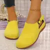Sandalias cerradas de suela gruesa para mujer, transfronterizas europeas y americanas, nuevo modelo de otoño 2026, talla grande, punta redonda, talón abierto, zapatillas transpirables