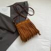 Bolsa de Ombro de Grande Capacidade, Bolsa Transversal, Bolsa Saco Versátil com Franjas Feminina, Bolsa Simples Casual para o Dia a Dia, Comércio Exterior Transfronteiriço