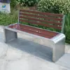 Sillas de Parque, Bancos para Exteriores, Bancos de Madera Plástica Anti-Corrosión de Hierro Forjado, Asientos para Plazas de Centros Comerciales, Bancos de Descanso para Exteriores, Acero Inoxidable