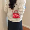 Bolsa de mão casual de bolinhas para mulheres, novo estilo da moda outono 2026, bolsa de ombro, bolsa transversal, bolsa quadrada pequena fashion