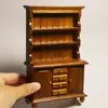 Conjunto de móveis para boneca de algodão 1:12 casa pequena tecido ob11 mini lanche brincar miniatura estilo europeu madeira estante de livros armário de exposição