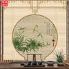 Nueva cortina de bambú china Zen de flores y pájaros, pantalla de elevación de persiana de fondo para sala de té, panel divisor, pintura colgante sin perforaciones, cortina decorativa
